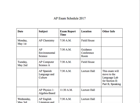 AP Exam Schedule