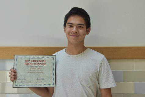 Nathan Zhao wins Freedom Prize Essay Contest