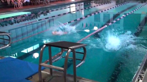 A number of Wayland swimmers have reported shortness of breath after extended periods in the Wayland Town Pool facility. (Credit: Robin Kim/WSPN)