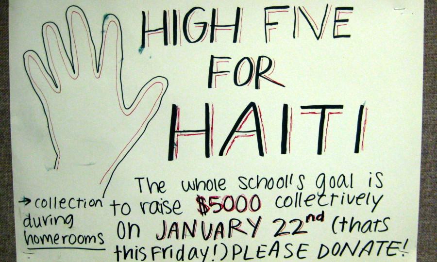 On Friday, January 22nd, Wayland High School will hold a fundraiser called High Five for Haiti to raise money for earthquake relief. (Credit: Melanie Barber/WSPN)