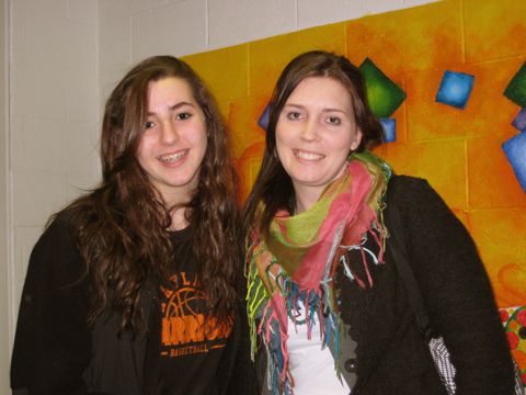 Heather Ernest (right) with WHS student and trainee Jen Berkowitz. (Credit: Melanie Barber/WSPN)