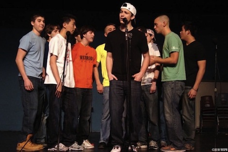 The T-Tones, Wayland Highs all-male A Cappella group, competed (Credit: Melanie Wang/WSPN)