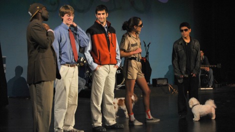 Events like the k-9 drug search earlier this school year are often spoofed in the Senior Show. (Credit: David Ryan/WSPN)