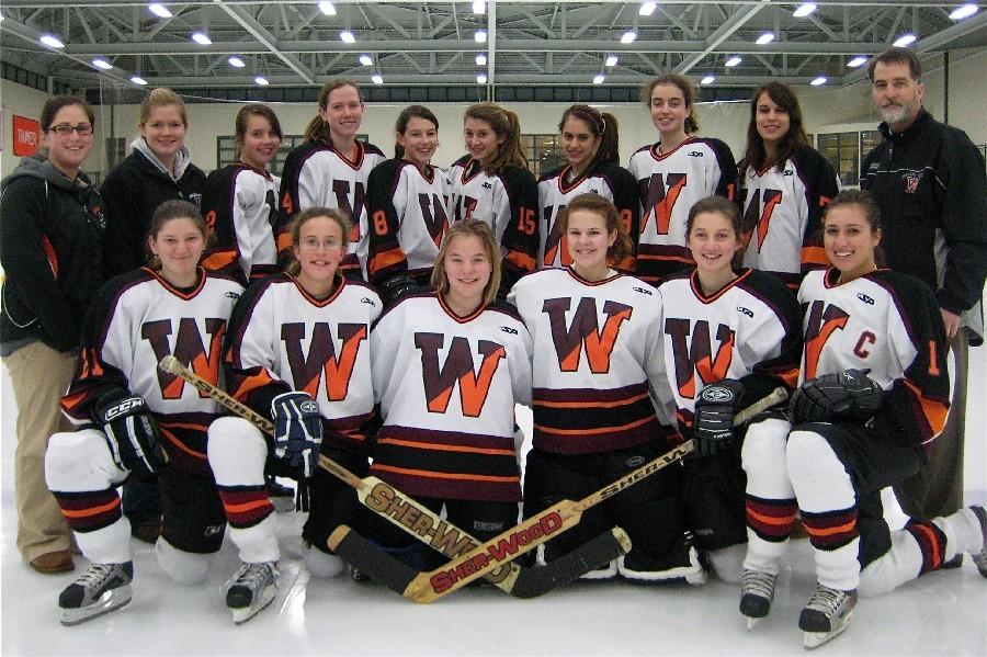 The 2009-2010 Wayland/Weston girls varsity hockey team (Courtesy: Wayland Hockey Association)