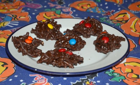Mia recommends making these yummy Chocolate Haystacks. But remember, dont touch the hot chocolate!