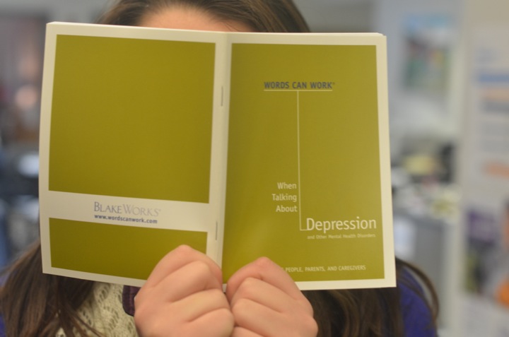 Pictured above is a depression pamphlet. Stress is a contributing factor for depression among some students. I just think that that feeling of having constantly too much on your plate and not having a chance to really rest or relax over time, that can definitely lead to depression,” psychology teacher Erin Lehmann said. 