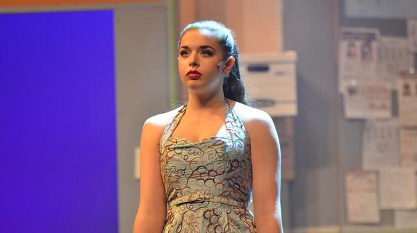 Pictured above is junior Tori Gitten in D.O.A., this years fall play. Gitten has been singing for as long as she can remember and is classically trained. “If you want to preserve your voice and really get a good technique, you want to start with the classical training,” Gitten said. 