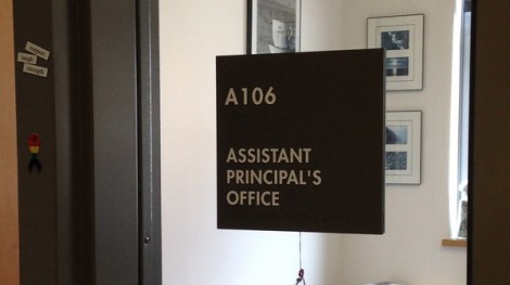 Pictured above is a sign for the assistant principal's office at the high school. Ethan Dolleman will be WHS' newest assistant principal starting on July 1. "I really look forward to the challenge of my new role. I expect to learn a ton, but am really excited by that prospect," Dolleman said. 