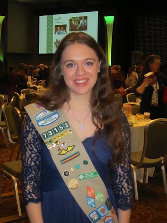 Above is Mandy Judah attending the Leading Women Award Ceremony. “I think overall, [the Girl Scouts are about] just getting along with other girls and seeing what I can do to try new things,” Judah said. Judah shares her role and responsibilities as a Girl Scout of Eastern Massachusetts.