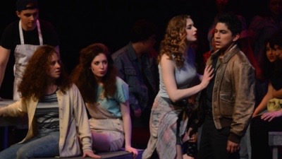 Above is a scene from WHSTE's production of "Footloose" last spring. Junior Isabelle Goodman is a set designer for WHSTE's productions. "My favorite part of designing sets is the feeling of creating something in my mind and having it be carried out to completion on stage," Goodman said.