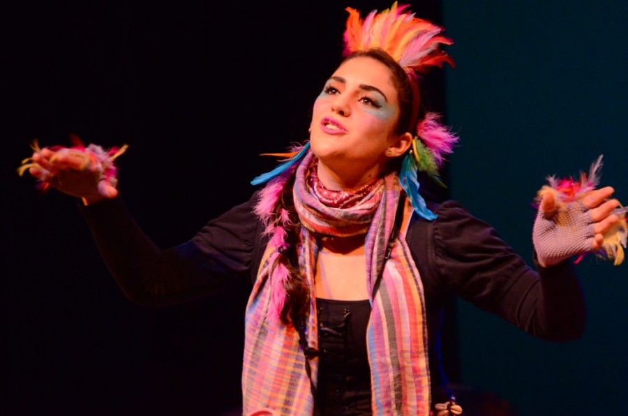 Above is senior Sophia Calder performing as the Kolokolo Bird in last year's musical, 