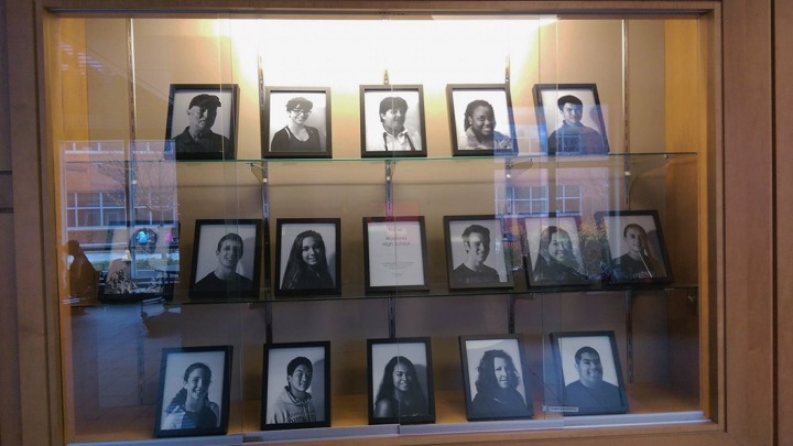 Pictured above is the new Faces of Wayland High School display near the main office. The display was put up on October 19 and will change over time. “I think [the display case] really builds a deeper sense of connection between the students and people of this school.” Laituri said.