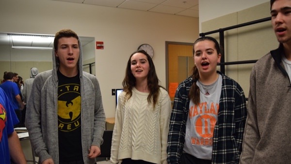 Above are members of the WHS Madrigals rehearsing. Madrigals members expressed appreciation for the bonds they have formed as a group. We’ve always got each others backs, and we all come from different backgrounds with different interests, co-director senior Jimmy Lampert said.