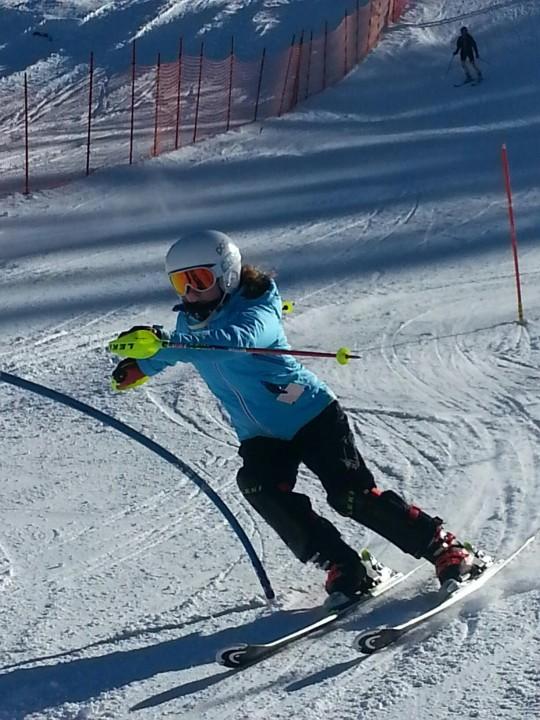 Above is sophomore Hannah Roberge skiing in a race. Roberge is a key skier on the WHS Alpine Ski team.