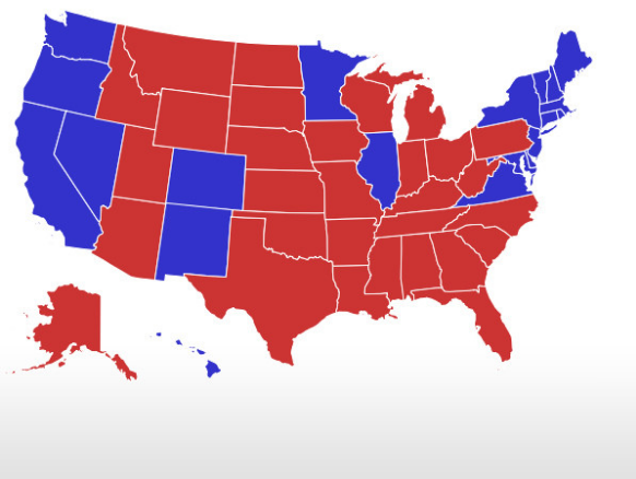 Pictured above is a map of the results of the 2016 presidential election. Charlie Moore argues that a popular vote would be more affective than the Elector College in deciding who the president will be. The Electoral College is a completely outdated system, it’s far too old to still be the way we elect the next leader of the free world, Moore said.  