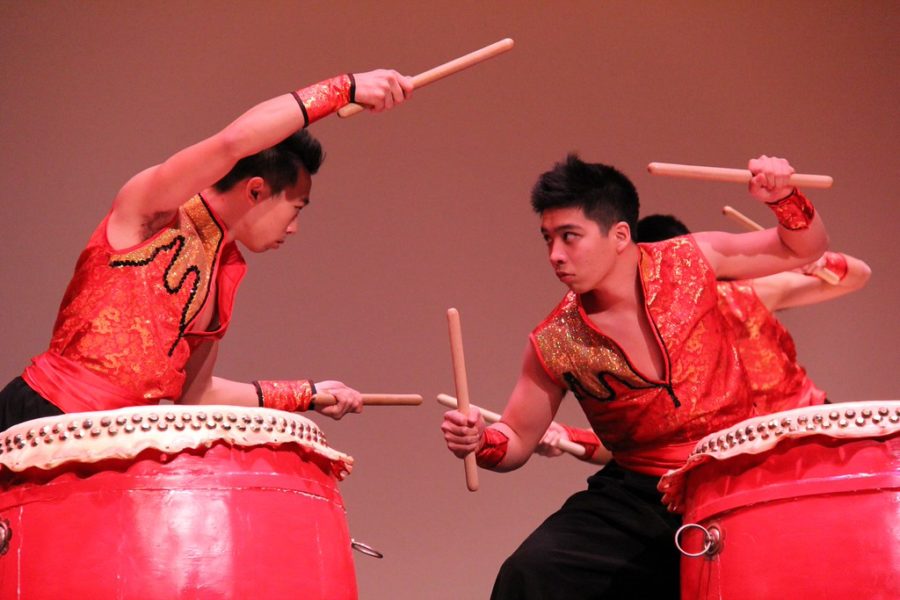 Local Chinese youth drummers perform a traditional routine as part of last years Lunar New Year performance.