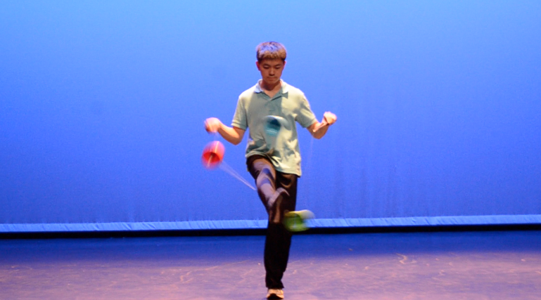 Pictured above is junior Geoffrey Wang performing Chinese yo-yo. Wang began learning yo-yo at a summer camp at the age of nine. Despite the frustrations, it lets me get away from everything else in life, Wang said.