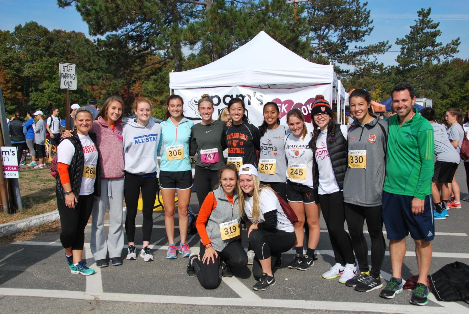 Pictured above is the 2016 WHS girls' soccer team and coaches before the 4th annual Pam's Run last year. This year, the race will be held on Sunday, October 15 at Claypit Hill School. “It’s a great way to get involved and help with community service,