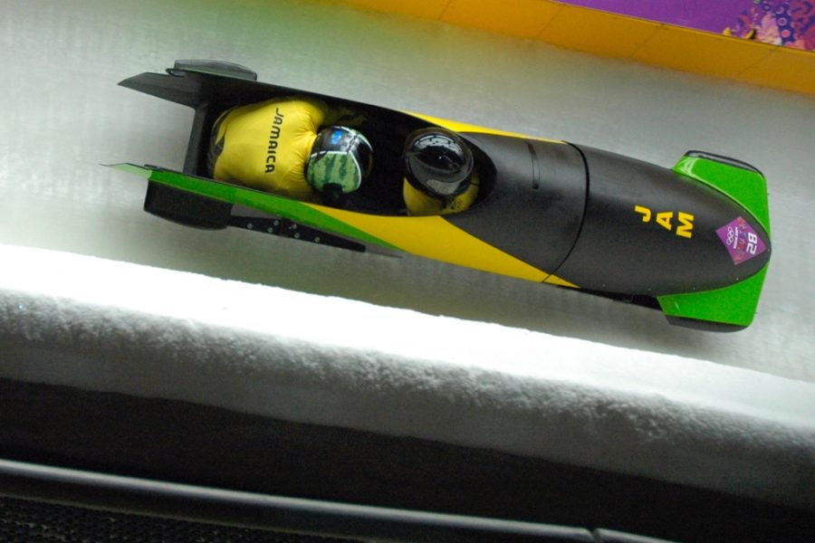 Pictured above is a Jamaican bobsled. The cancelled Winter Week movie Cool Runnings is about the 1988 Jamaican bobsled teams journey to the olympics.