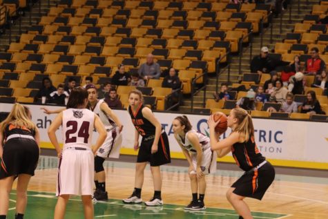 Girls’ varsity basketball faces Weston at TD Garden (video)