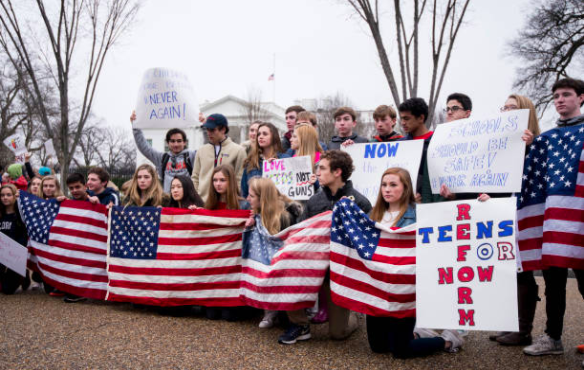 Marjory Stoneman Douglas High School students protest for gun control in front of the White House after a mass shooting at their school left 17 dead. WHS will hold its own school walkout in conjunction with the #enough National School Walkout at 10 a.m. on March 14.