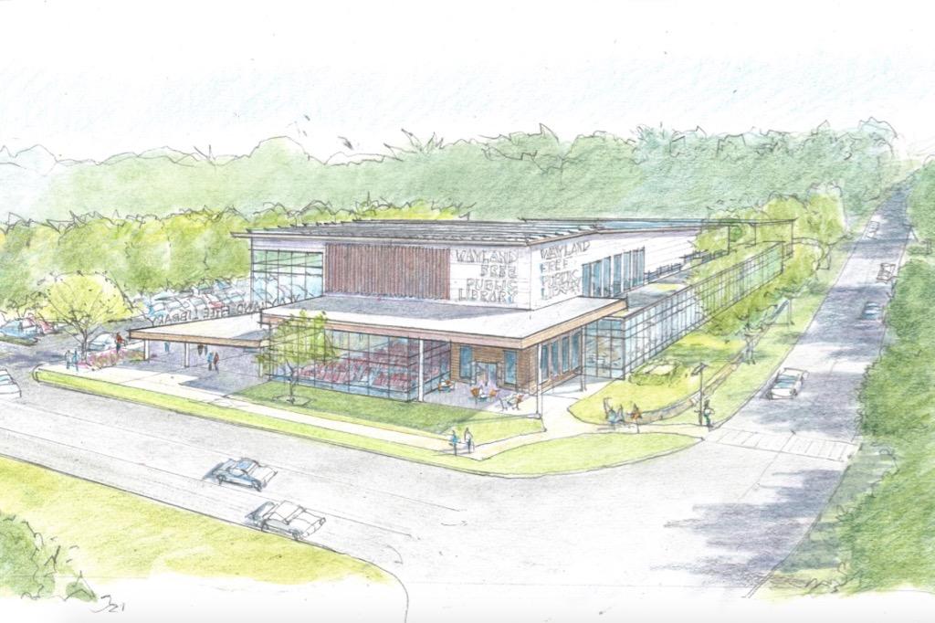 Pictured above is the design for a new public library on Main Street. Wayland residents failed to pass this proposal at Tuesday's Town Meeting.