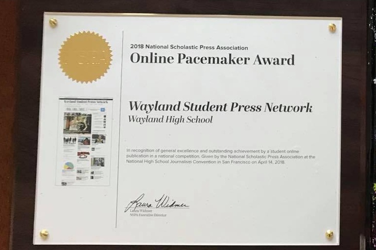 WSPN recently won an Online Pacemaker award at the NSPA High School Journalism Convention in San Francisco.