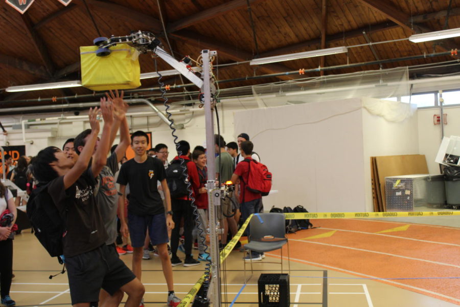 The robotics team at Club Fair 2018. Recently, the team qualified for the New England District Championship, marking the fourth time in five years.