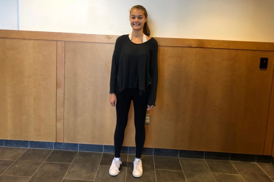 Sophomore Taylor Travis dresses in Lemon Tree Goods, Lululemon, Nordstrom Rack and Hollister. “Just be yourself, don’t think too much about it,” Travis said.