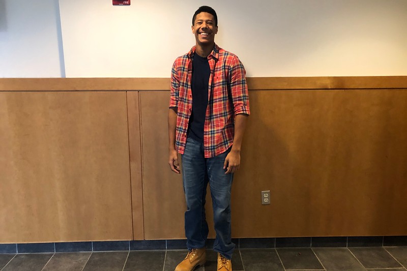 Junior Josh Dominguez dresses in American Eagle, Gap, and Timberland. “Just be yourself. [Wear] whatever makes you comfortable,” Dominguez said.