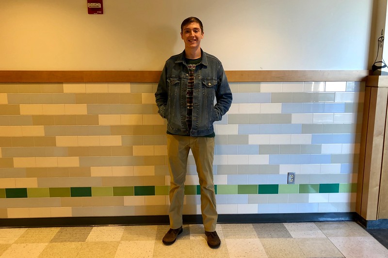 Senior Evan Troost dresses in Eddie Bauer, Abercrombie & Fitch, UNIQLO, PacSun and shoes from DSW. “Don’t try to impress other people, just wear whatever makes you feel good,” Troost said.