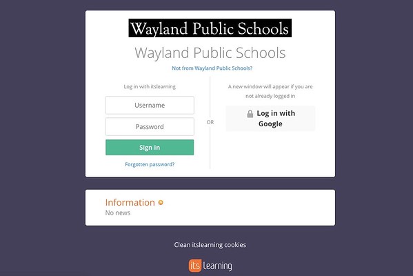 Teachers at Wayland High School use both itsLearning (pictured above) and Google Classroom as online learning platforms. "A learning management system is a system in which you can tailor your curriculum to individual students," history teacher Eva Urban-Hughes said.