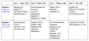 News Brief: Mid Year Exam Schedule