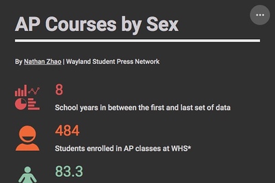 Pictured above is an infogram representing the results of WSPN's survey of the genders of AP students. "Through our socialization, we tend to draw boys toward science and math and girls toward language and reading," Spanish teacher Jill Swenson said in 2014.