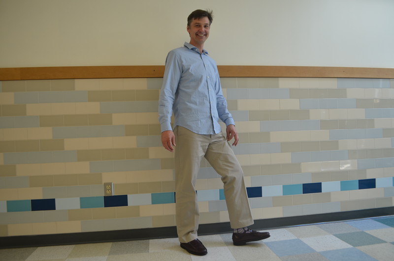 Business teacher Frederik Lehmann dresses in Banana Republic, L.L. Bean and Sock of the Month Club. Lehmanns favorite season to dress for is the spring, It’s new life, optimism, things are energetic, things are happening and it can be casual too,” Lehmann said.