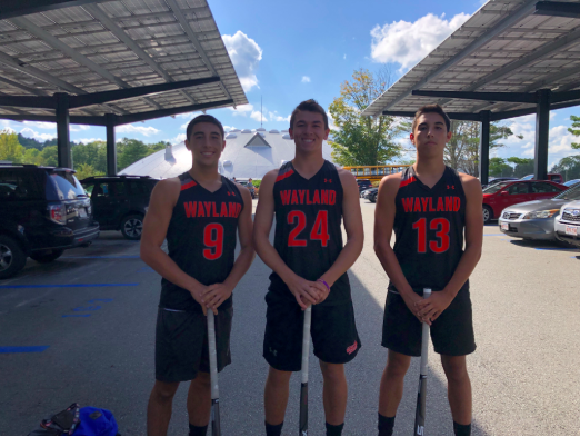 Seniors Ethan Betancourt, Aiden Chitkara and Zeke Betancourt sport their field hockey uniforms. The boys are on the WHS varsity field hockey team, which is historically female-dominated.  
"I’m really trying to win the DCL and get back to playoffs and hopefully win a state championship," Chitkara said.