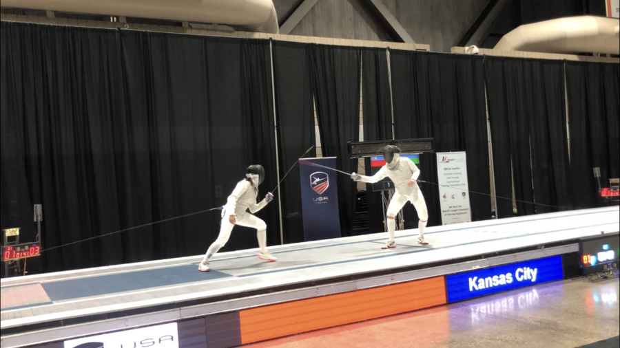 Shang competes in a foil bout at the 2018 North American Cup. The competition was held in Nov. 2018. Anyone can have an opportunity as long as you work hard enough, Shang said. 