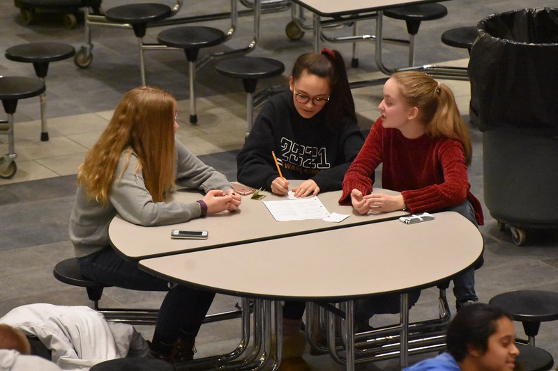 Students sit in the commons. Class meetings will be held tomorrow, Thursday, Oct. 3.