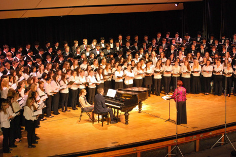 The mixed chorus performance for the Senior Districts festival. They performed at the Boston Latin School. "[Senior Districts] is a lot of opportunity, a lot of pressure and a lot of really top-shelf musicianship,” WHS Fine Arts Department Head Susan Memoli said.