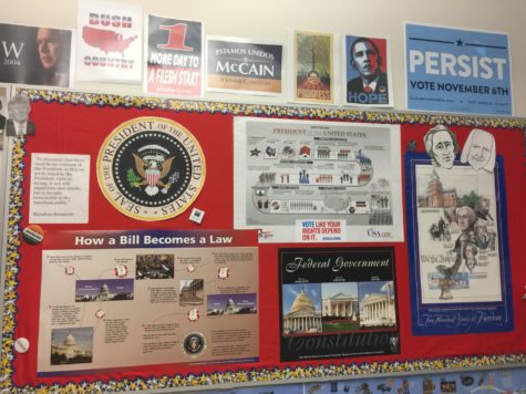The political mural in room B242. WSPN's Atharva Weling explores the rationale of politically apathetic students and the necessity of political engagement.
