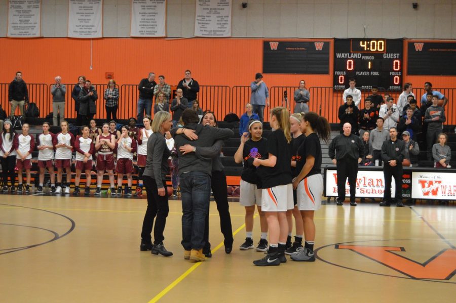 In past years, the coaches vs cancer game has honored not only Jim Griffin, but recent Wayland residents who has lost a family member from cancer. A couple of years ago, the game recognized the Schwartz family for their loss of  father and husband Eric Schwartz. 