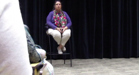 Pictured above is Ligiah Villalobos discussing her experience in creating the movie