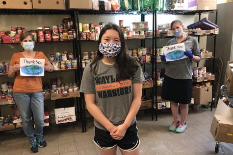 Wayland high school freshman Maya Lee after delivering food to Parmenter in Wayland. Lee delivers food and meals to food pantries, hospitals, and homeless shelters as part of her foundation, Team UKAPS.