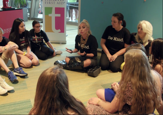 Pictured above is Lady Gaga and Born This Way Foundation Team at Teen Mental Health First Aid Youth Convening. Founded in 2012 by Lady Gaga and her mother, Cynthia Germanotta, BTWF has been working to create a kinder and braver world with the younger generation by helping them share their inspiring stories with the world. 