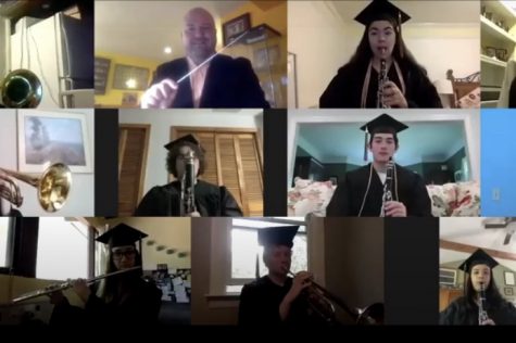 The seniors of the WHS band gathered separately from their homes to play Sir Edward Elgar's