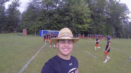 Senior football captain Matt Morris captures the team practicing at Camp Caribou last summer. With COVID-19 posing a huge threat this summer, the Wayland Warriors were not eligible to attend their annual trip to Camp Caribou and instead created their own ways to meet over the summer. “We did zooms over quarantine and a bunch of our skill position players have been getting out on the field against other opponents, Morris said.