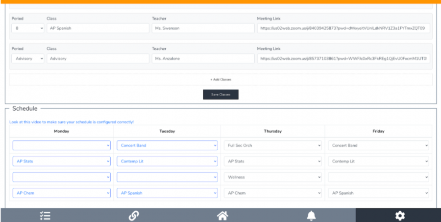 Senior Mingle Li developed an application called WHSRemote that allows students to configure their classes and Zoom links in one simple spot. “Say on Monday, you have four classes. I [needed] to represent that with some sort of structure,” Li said.