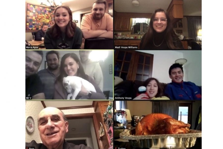 On Thanksgiving, senior Jules Apse and her family gathered in a Zoom meeting to take their traditional Thanksgiving photo. With holidays just around the corner, lots of families planning to use Zoom to stay connected with each other. It made it feel like Thanksgiving since everything else about the day was completely different, Apse said. 
