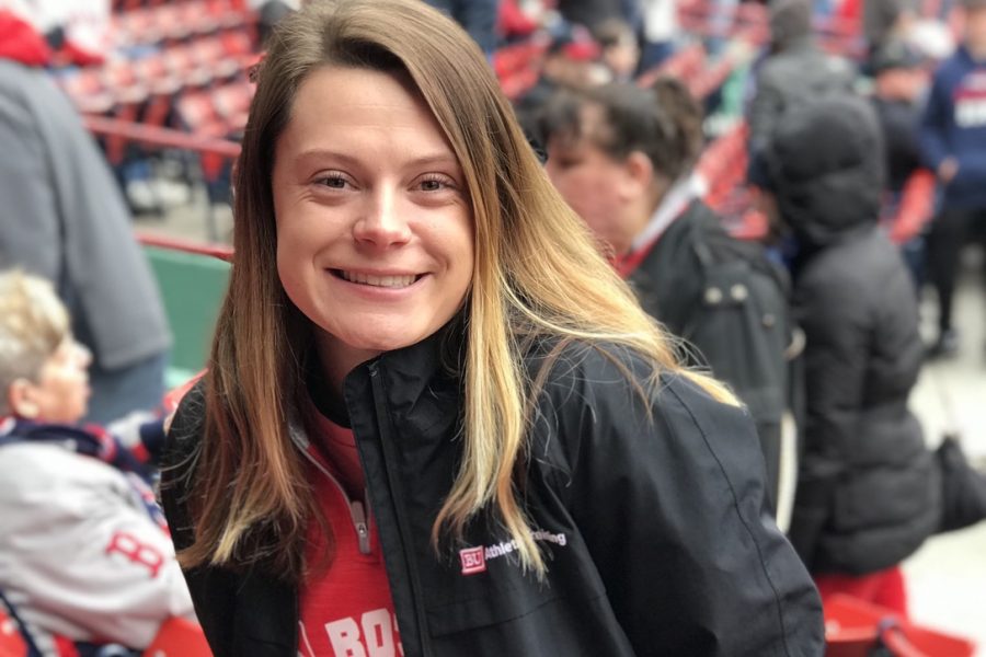 Athletic Trainer Katie Headley is at a Red Sox game before the pandemic hit. Headley started working at Wayland High School amidst the pandemic. There were many things to adapt to, but Headley has remained positive. I’ve learned a lot, this is my first year as an athletic trainer at a high school by myself, Headley said. So, definitely a lot of learning has happened, but it’s been a really good experience.