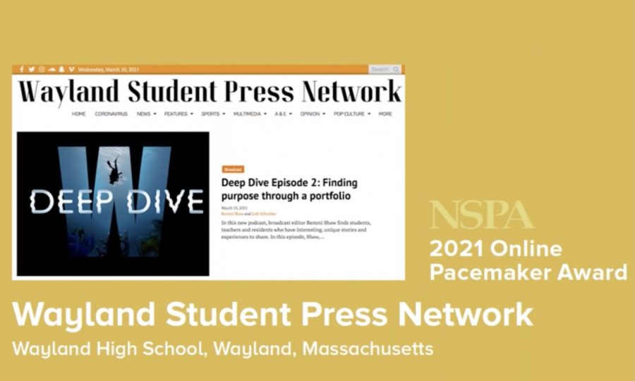 On April 10, 2021, WSPN was presented with the NSPA 2021 Online Pacemaker Award. Only 13 winners were selected out of approximately 160 online news sites.